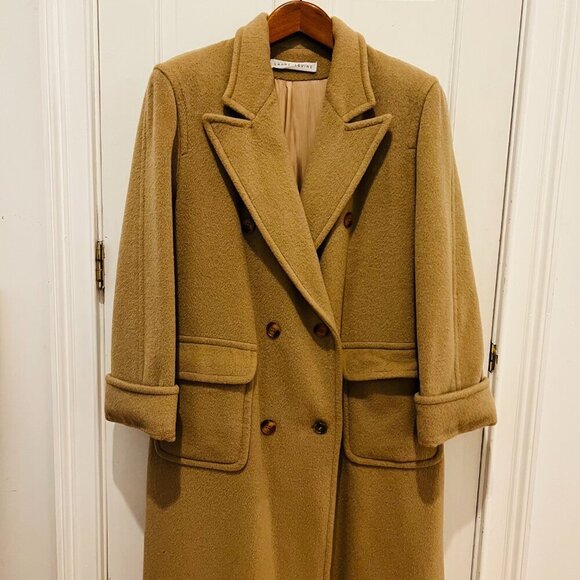 Larry Levine Women's Double Breasted Peacoat Wool Over Coat Size 14 - Picture 2 of 16